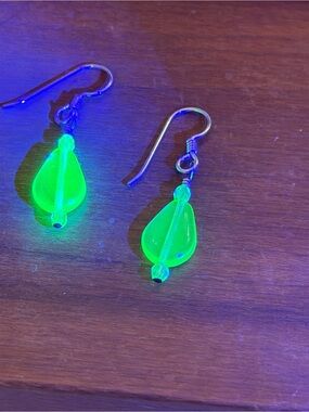Uranium Teardrop Dangle Earrings